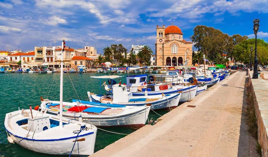 Athens to Aegina: Greek Island Escape & Swim Day Trip - Aegina Town, local food, and pistachios