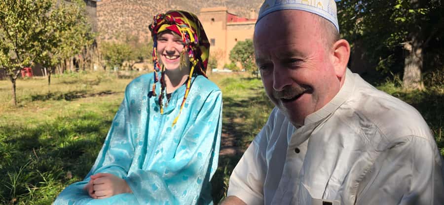 Atlas mountains hike with waterfalls & 3 valleys day trip - Lunch in Ait Souka with the mountains in view