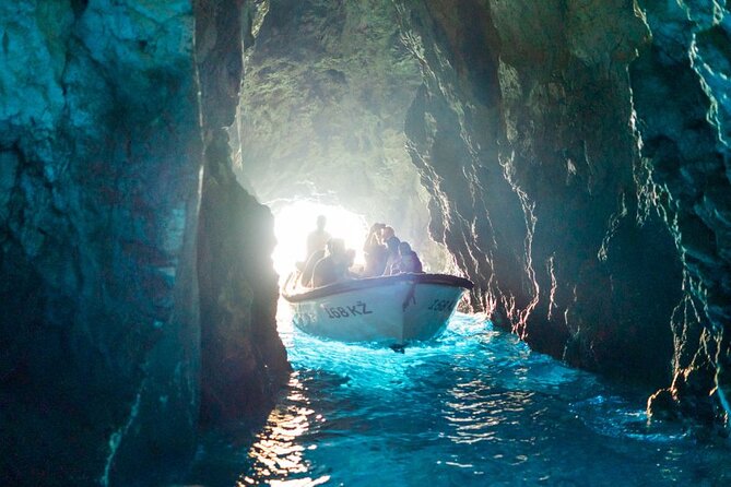 Blue & Green Cave Vis Island and Pakleni Islands Private Day Trip from Hvar - Budikovac Island starts the swimming day