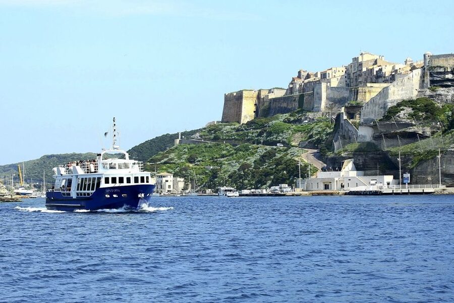 Bonifacio by Sea: Unmissable Escape from Ajaccio/Porticcio - The citadel and the view toward Sardinia
