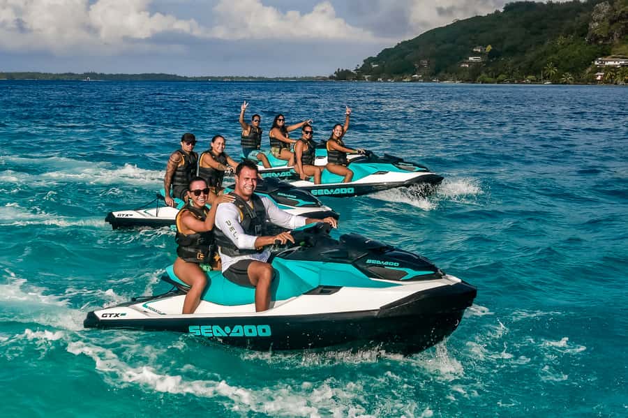 Bora Bora: Combo ATV & Jet Ski Day Trip with Polynesian BBQ - Noon jet ski ride: the lagoon takes over