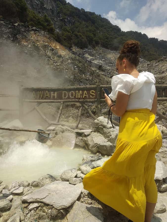 Day Trip Volcano White Crater Ciwidey Bandung - Tour Guide - Hot Springs, Swimwear, and Sulfur Water