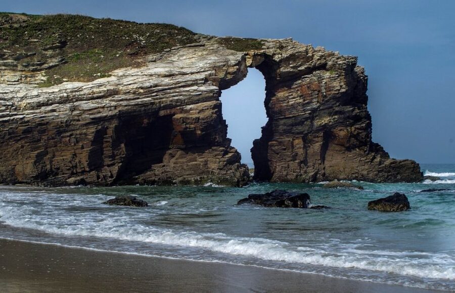 From A Coruna: Guided Day Trip to Lugo & As Catedrais Beach - As Catedrais Beach at low tide