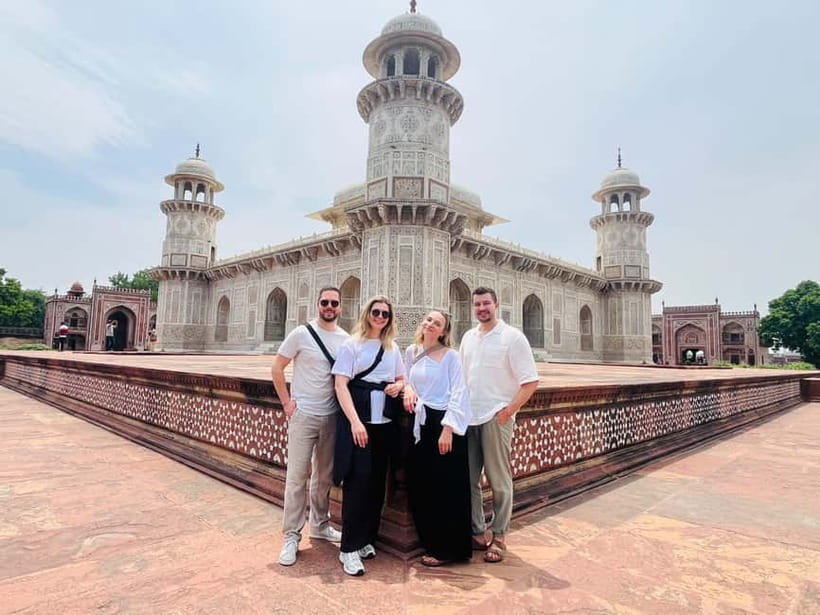 From Delhi: Private Taj Mahal & Agra Tour with 5<em> Lunch – Key Points Before You Book’ /></p>
<ul>
<li><strong>A private car from Delhi:</strong> Pickup and drop-off are available at hotels and airports across Delhi, Noida, Gurugram, Ghaziabad, and Faridabad.</li>
<li><strong>Three major Agra sights:</strong> See the Taj Mahal, Agra Fort, and Itimad-ud-Daulah, better known as the Baby Taj.</li>
<li><strong>Guides who help with photos:</strong> Javed Khan, Salim, Faizan, Akil, and Nashit are noted for both storytelling and finding good picture spots.</li>
<li><strong>Optional 5-star buffet lunch:</strong> The lunch package uses the DoubleTree by Hilton Hotel Agra and gives you a comfortable break between monuments.</li>
<li><strong>Useful language choice:</strong> Guides may be available in English, French, German, Hindi, Spanish, Japanese, Chinese, Italian, or Portuguese.</li>
<li><strong>A very long day:</strong> Plan on roughly 6 to 10 hours, with substantial time spent in the car.</li>
</ul>
<h2>Why This Delhi to Agra Trip Works</h2>
<p><img width="820" height="615" decoding="async" src=