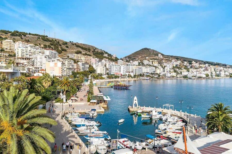From Durrës/Golem: Saranda, Ksamil, and Blue Eye Day Trip - Lekursi Castle and the view over Corfu