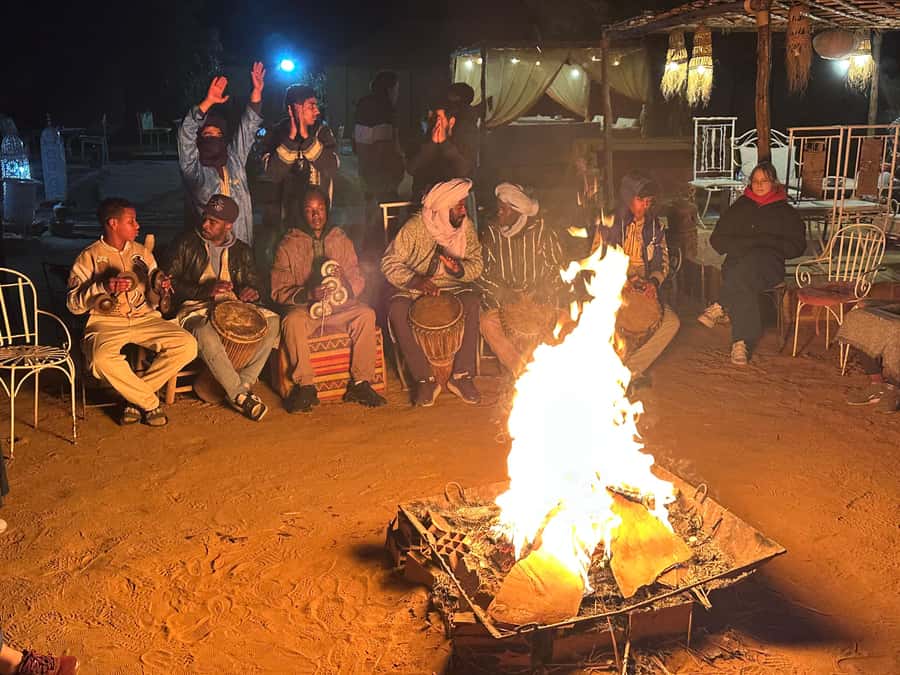 From Fes: 4-Day Trip to Marrakech via Merzouga & Gorges - Erg Chebbi at sunset, with a cold night ahead