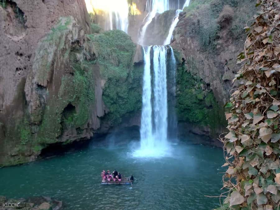 From Marrakech: A day Trip to Ouzoud waterfalls - The boat ride below the falls