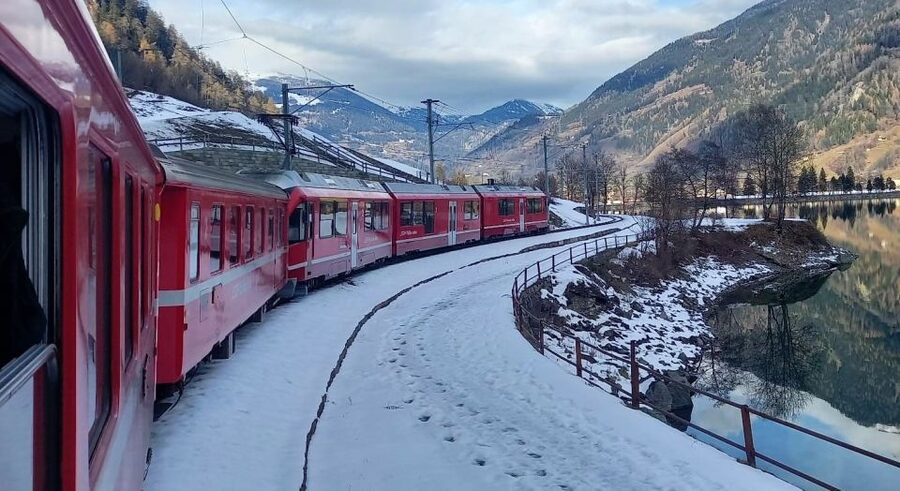 From Milan: Bernina Train, Swiss Alps & St. Moritz Day Trip - From Tirano Back to Milan by Coach