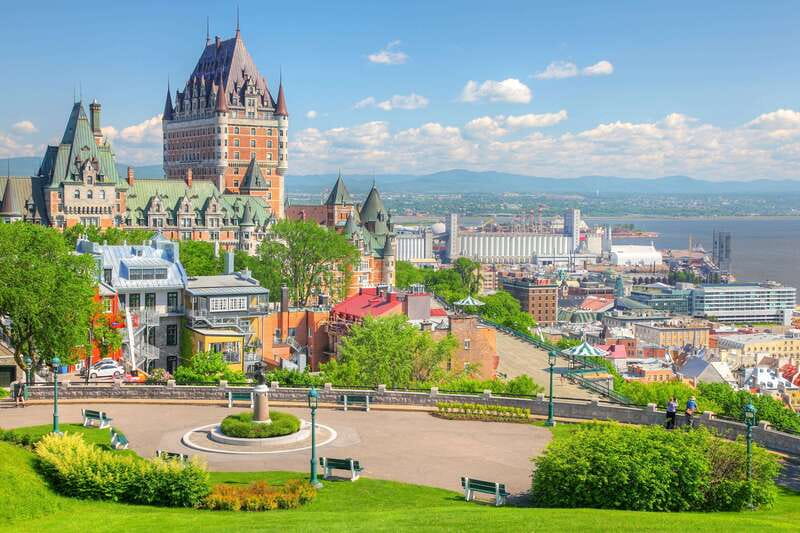 From Montreal: Quebec City and Montmorency Falls Day Trip - First look at Quebec City from the coach