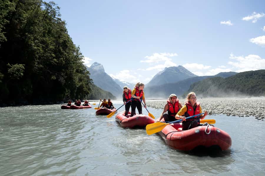 From Queenstown: Dart River Canoe & Jet Boat Day Trip - Getting fitted out at the Dart River base