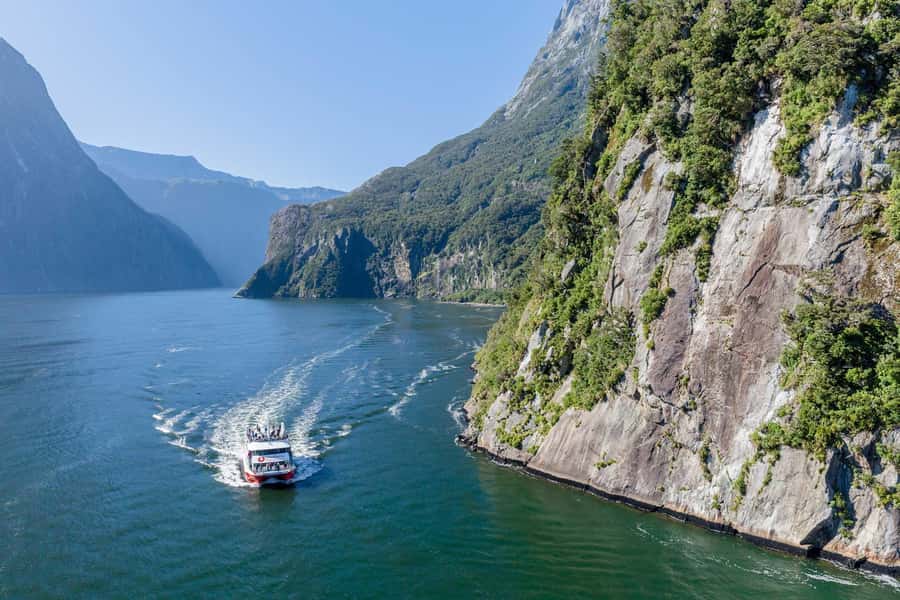 From Queenstown: Milford Sound Day Trip on Premium Coach - Arriving at Milford Sound and boarding the boat