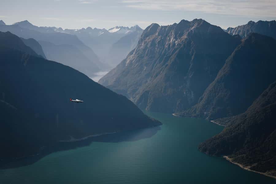 From Queenstown: Milford Sound Full-Day Trip by Plane & Boat - The outbound flight over Mount Aspiring and Fiordland