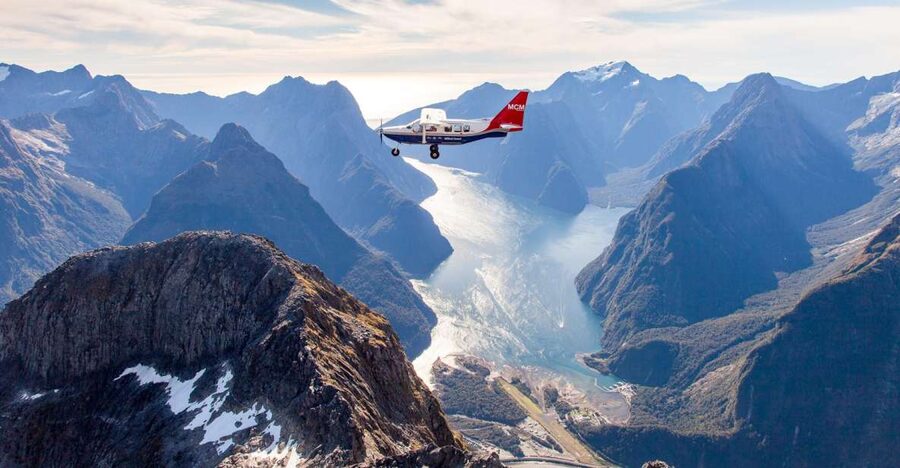 From Queenstown: Milford Sound Full-Day Trip by Plane & Boat - The return flight over a different part of the Southern Alps