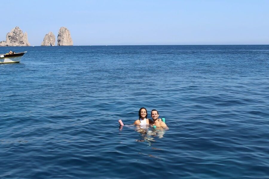 From Salerno: Day Trip to Amalfi Coast by Boat with Drinks - Swimming in the clear water