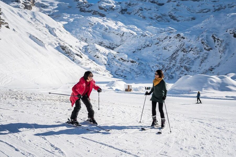 From Zurich: Mount Titlis Daytrip & first time Ski Adventure - The ride from Engelberg to Trübsee