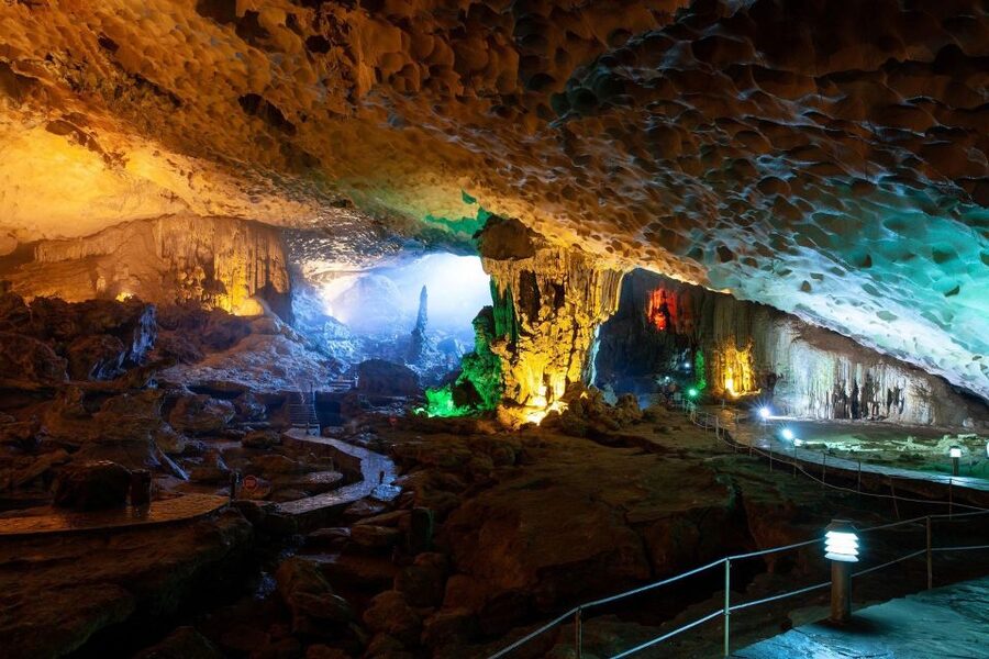 Hanoi: Halong Bay Day Trip with Titop Island, Cave, & Kayak - Sung Sot Cave: 75 minutes of formations and steps