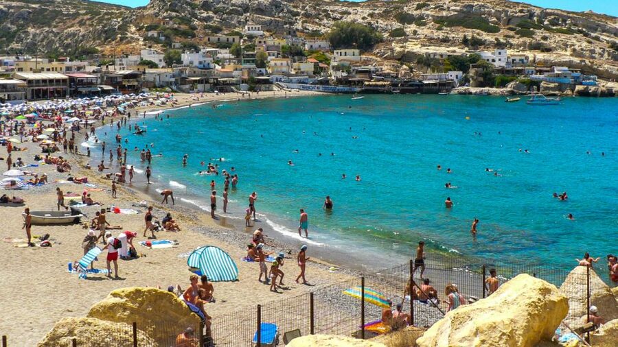 Heraklion: Matala Beach, Hippie Caves & Odigitria Monastery - Four free hours on Matala Beach