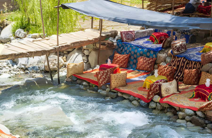 Marrakech: Ourika Valley Waterfalls & Atlas Mountains Trip - Lunch Beside the Ourika River