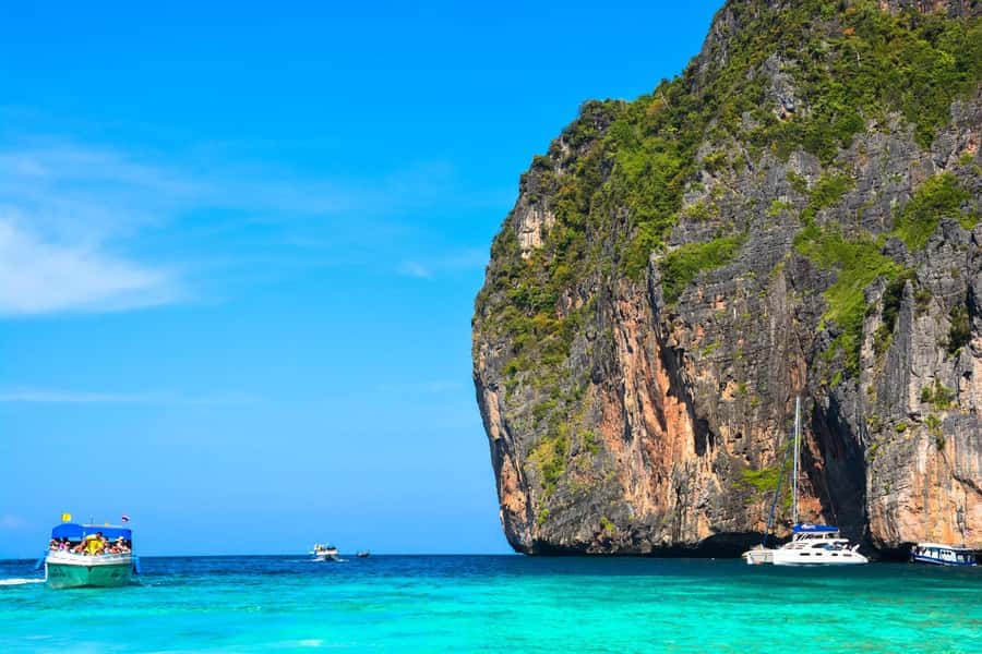 Phuket: Speedboat Day Trip to Phi Phi and Maya Bay - Phi Phi Le, where the day is busiest
