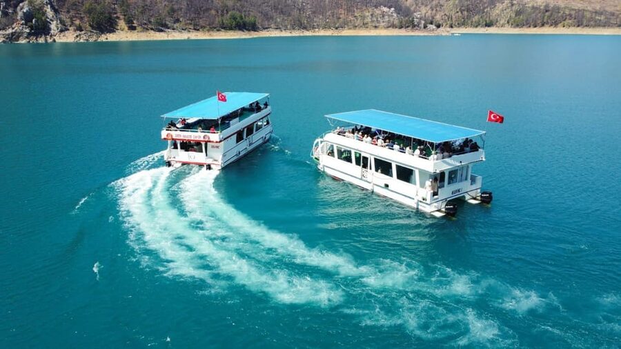 Side: Cabrio Bus and Boat Day Trip at the Green Lake - From Side to the Taurus Mountains