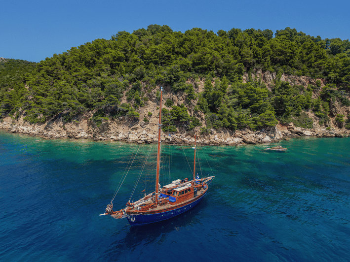 Skiathos: Wooden Sailboat Full- or Half-Day Trip with Meal - The half-day evening option and sunset