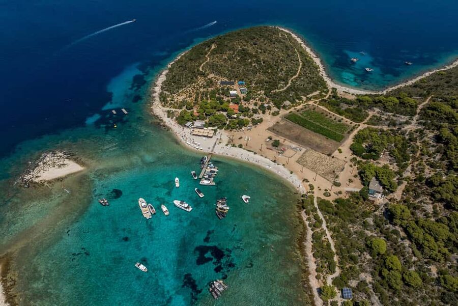 Split or Trogir: Blue Cave, Vis, and Hvar Speedboat Day Trip - Stiniva Cove, best seen from the water