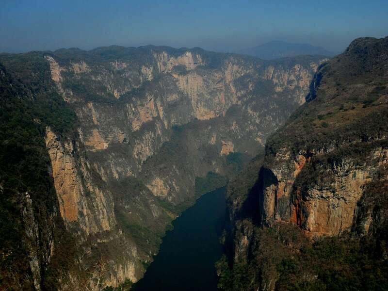 Sumidero National Park Full-Day Trip from San Cristobal - The boat route between the canyon walls